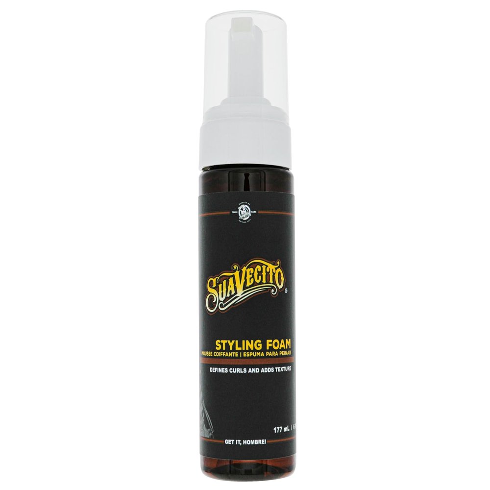 Suavecito Styling Foam Mousse Defining Curls, Adds Shine, Creates Texture for Voluminous Hair - Sulfate Free, Gluten Free, Paraben Free