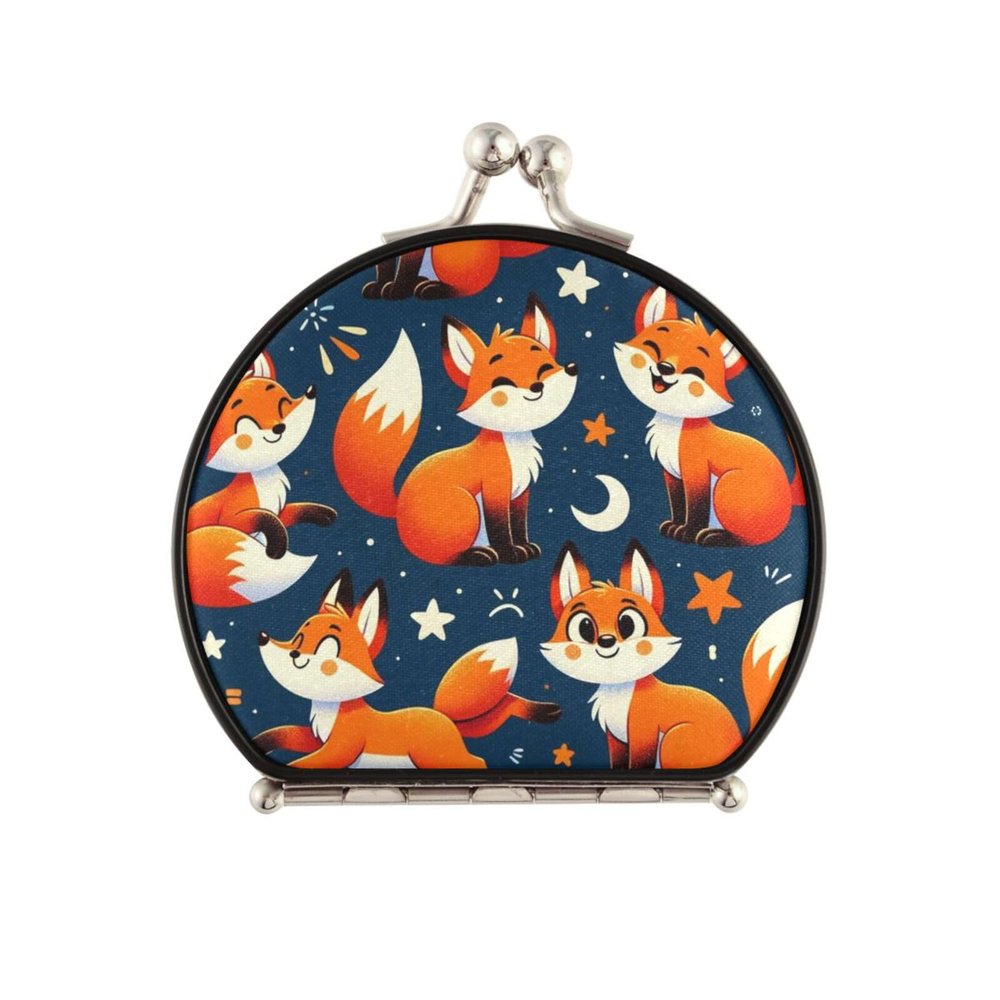 Augenstern Travel Makeup Mirror Kawaii-Cute-Fox-Funny Foldable Cosmetic Mirror Pocket Mirror