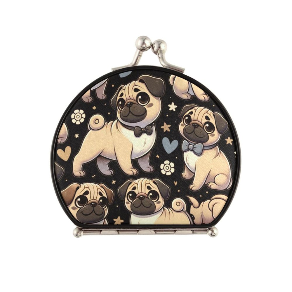 Augenstern Travel Makeup Mirror Pug-Animal-Lovers-Gift Foldable Cosmetic Mirror Pocket Mirror
