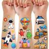 36 Sheets 280PCS Space Planets Vehicle Temporary Tattoos for Kids, Rocket Astronaut Spaceship Motorcycle Car Plane Ship Transportation Fake Tattoos for Kids Boys Girls Birthday Party Supplies Favors view 1