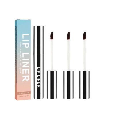 Detachable Lip Liner, 3Pcs Peel Off Lip Liner Tattoo, Lip Stain Peel Off, Long Lasting, Waterproof, Transfer-proof, Highly Pigmented Color, for All Skin Types (Dark Brown)