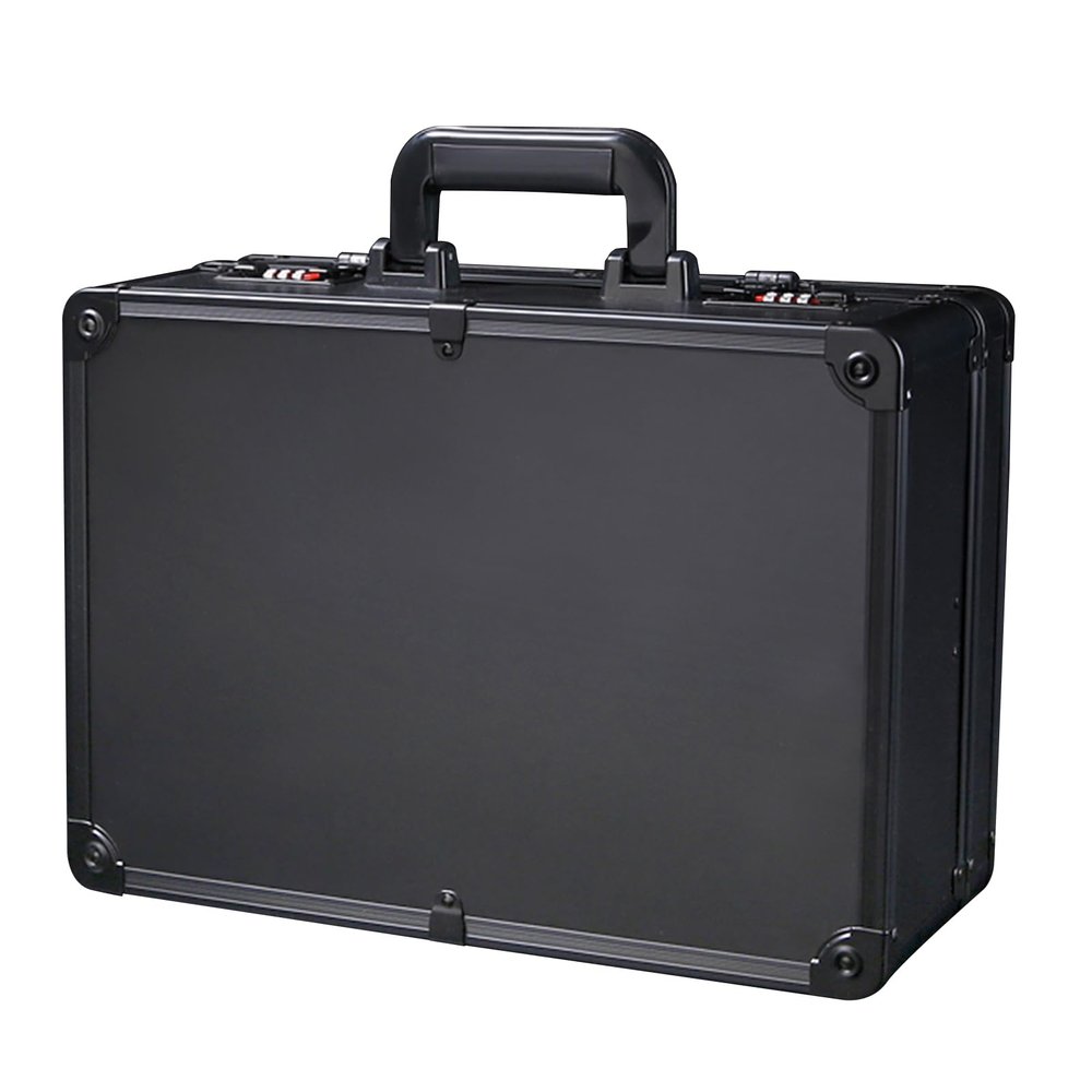 Barber Stylist Suitcase, Large Barber Beauty Salon Tool Kits Storage with Code Lock, Portable Travel Barber Suitcase for Hair Stylist Pet Groomer Beauty Salon Makeup Artist (Black/Gold) (Black)
