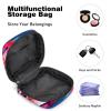 VTGHDEEQ Small Travel Makeup Bag,Cosmetic Bags for Women,Flamingo Stripes Pink Flowers,Period Bag view 4