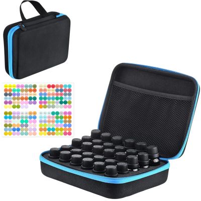 BLIRITEL EVA Essential Oils Organizer, 30 Bottles Hard Shell Essential Oil Storage Carrying Case, Essential Oils Boxes Holds 30 Bottles with 5ml,10ml,15ml (Blue)