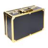 Barber Stylist Suitcase, Large Barber Beauty Salon Tool Kits Storage with Code Lock, Portable Travel Barber Suitcase for Hair Stylist Pet Groomer Beauty Salon Makeup Artist (Black/Gold) (Gold) view 1