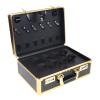 Barber Stylist Suitcase, Large Barber Beauty Salon Tool Kits Storage with Code Lock, Portable Travel Barber Suitcase for Hair Stylist Pet Groomer Beauty Salon Makeup Artist (Black/Gold) (Gold) view 3