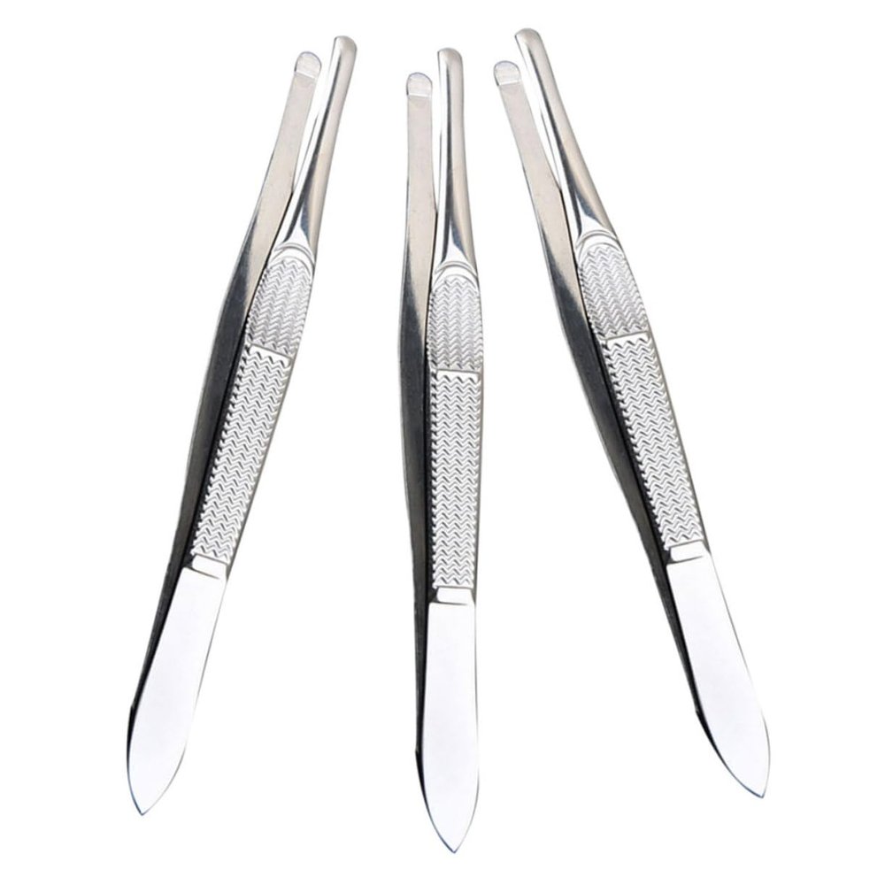 Didiseaon 3pcs Professional Stainless Steel Tweezers for Eyebrows Hair Removal and Facial Hair Storage Cases