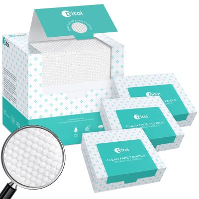 Ditoi 50 Count Pearl Texture Face Towels + 45 Count EF Texture Travel Face Towel