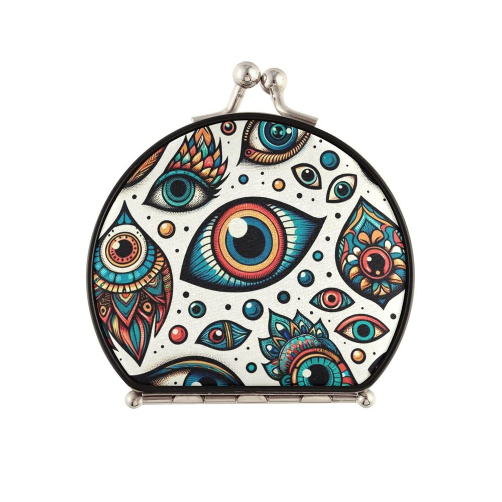 Augenstern Travel Makeup Mirror The-Colorful-Evil-Eye Foldable Cosmetic Mirror Pocket Mirror