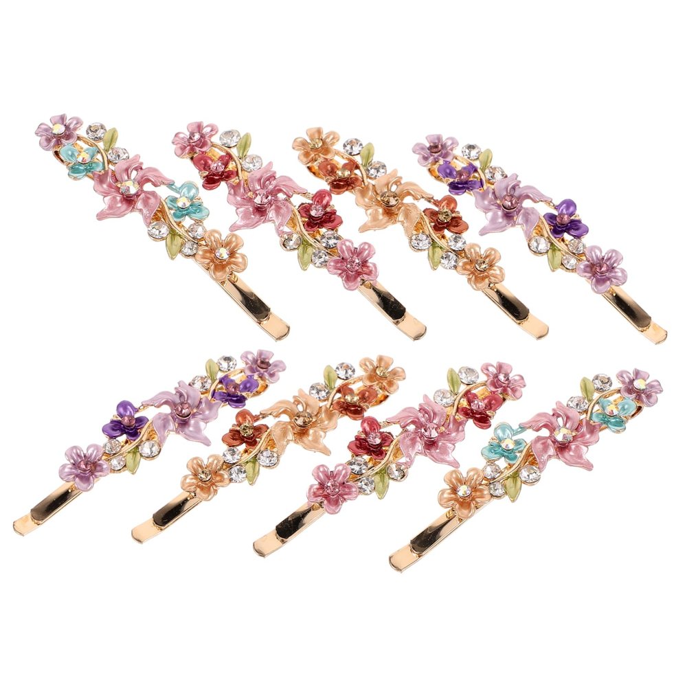 Ipetboom 8pcs Hair Clips for Thin Hair Women Flower Side Clips Elegant Party Accessory