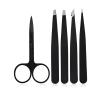 Atcdfuw Eyebrow Tweezers Set,Stainless Steel Tweezers with Curved Scissors Tweezer for Eyebrows, Splinter & Ingrown Hair Removal with Case, As the Picture Shows view 1