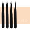 Atcdfuw Eyebrow Tweezers Set,Stainless Steel Tweezers with Curved Scissors Tweezer for Eyebrows, Splinter & Ingrown Hair Removal with Case, As the Picture Shows view 4