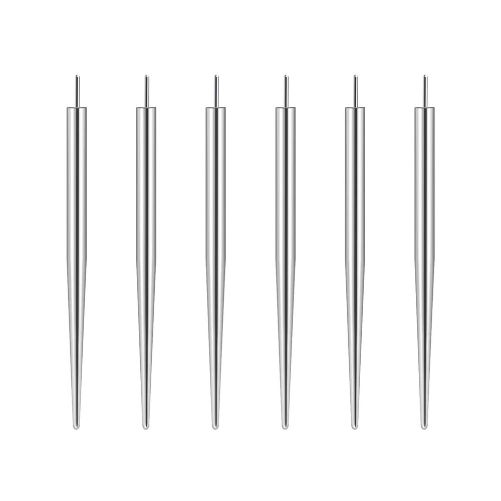 Glupez 6pcs G23 Titanium Piercing Kit Insertion Pin Threadless Rod Stretching Ideal Tool for Ear Nose Navel Nipple Lip Eyebrow Tongue Tragus Helix Piercings,14G,16G,18G