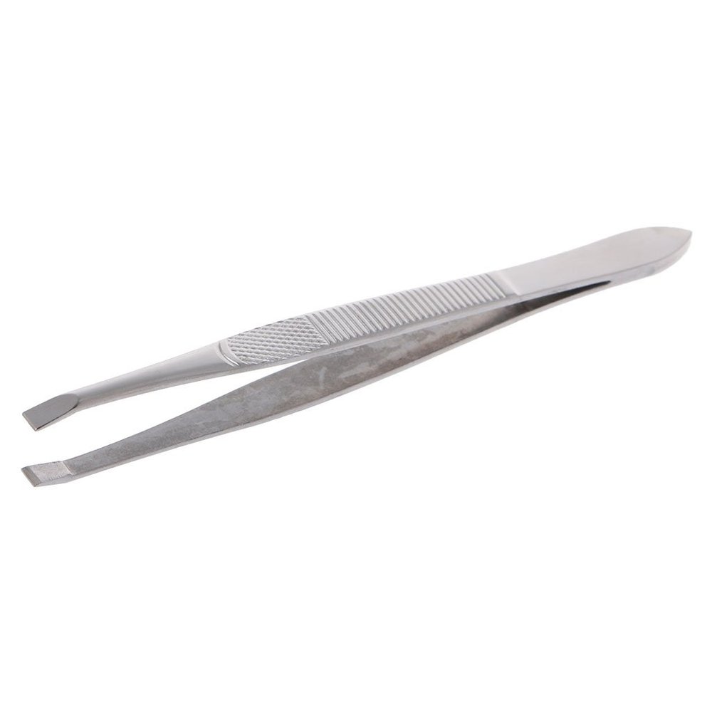 Atcdfuw Eyebrow Tweezers,Professional Stainless Steel Eyebrow Hair Removal Tweezer Flat Tip Tool New