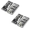 BudgetBundles US 19PCS Pedicure Nail Toe Clippers Manicure Kit Cleaner Cuticle Grooming Set Ca (Black,2 Sets) view 1