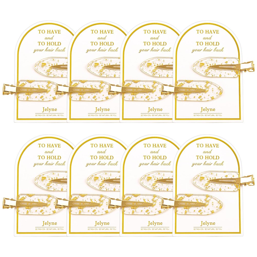 16PCS No Bend Hair Clips and Glitter Gold Bangs Clips - Makeup Ready Hair Setting Kit with Bridesmaid Proposal Gift