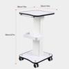 Rieort Salon Rolling Cart Metal Salon Trolley with 360 Swivelling Wheels Salon Cart Storage Tray for Beauty Spa Utility Cart view 4
