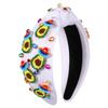 Mexican Headband for Women Cinco De Mayo Headband Beaded Fiesta Knotted Headbands Embellished Rhinestone Crystal Wide Top Knot Headbands Mexican Holiday Hair Accessory Party Favors Gifts (Avocado) view 1