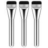 Gjinxi 3 Pc Makeup Brush Set - Flat, Thin Blade, Portable Facial Brushes, Cream Spatulas, Powder Scrubber, Soft Bristles - Fit Salon, Home, Travel (Silver) view 1
