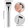 Gjinxi 3 Pc Makeup Brush Set - Flat, Thin Blade, Portable Facial Brushes, Cream Spatulas, Powder Scrubber, Soft Bristles - Fit Salon, Home, Travel (Silver) view 2