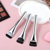 Gjinxi 3 Pc Makeup Brush Set - Flat, Thin Blade, Portable Facial Brushes, Cream Spatulas, Powder Scrubber, Soft Bristles - Fit Salon, Home, Travel (Silver) view 3