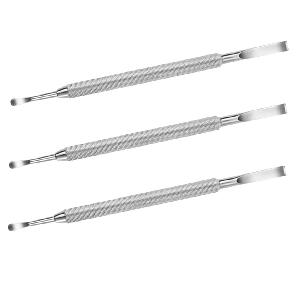 Healeved 3pcs Stainless Steel Nail Cuticle Remover Tools for Professional Nail Care Dual-ended Cuticle Pusher and Cleaner for Manicure and Pedicure Use
