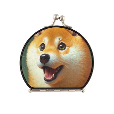 Augenstern Travel Makeup Mirror Dog-Shiba- Inu-Painting Foldable Cosmetic Mirror Pocket Mirror