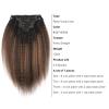 ABH AMAZINGBEAUTY HAIR Kinky Straight Clip in Hair Extensions Rooted Black Piano Natural Black #1B Fading into Light Auburn #30 Two Tone Kinky Clip ins for Black Women 16 Inch Full Head Clip ins 120G view 3