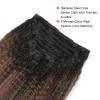 ABH AMAZINGBEAUTY HAIR Kinky Straight Clip in Hair Extensions Rooted Black Piano Natural Black #1B Fading into Light Auburn #30 Two Tone Kinky Clip ins for Black Women 16 Inch Full Head Clip ins 120G view 4