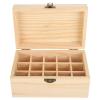 15-Slot Pine Essential Oil Storage Box, Anti-Sunlight Beauty Center Display Case,Wooden Cosmetic Organizer for Home view 1