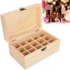 15-Slot Pine Essential Oil Storage Box, Anti-Sunlight Beauty Center Display Case,Wooden Cosmetic Organizer for Home view 4