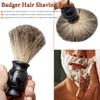 Danweix Black Wet Shaving Kit for Men, 3 in 1 Set with Badger Hair Brush, Double Edge Safety Razor, Alloy Stand Holder view 2