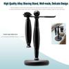 Danweix Black Wet Shaving Kit for Men, 3 in 1 Set with Badger Hair Brush, Double Edge Safety Razor, Alloy Stand Holder view 3