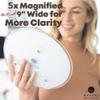 Mavoro 9'' Magnifying Mirror with 3 Strong Suction Cups | 5X Magnification | Portable Travel Makeup & Cosmetic Mirror (5X) view 2