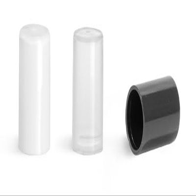 14 mm, Natural Plastic Caps, Smooth Plastic Friction Fit Caps for Slim Line Lip Balm Tubes