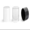 Black Plastic Caps, Smooth Plastic Friction Fit Caps for Oval Lip Balm Tubes view 1