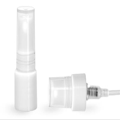 12 mm, 13 mm Tube Mist Sprayer, White PP Smooth Fine Mist Sprayers w/Clear Styrene Hoods