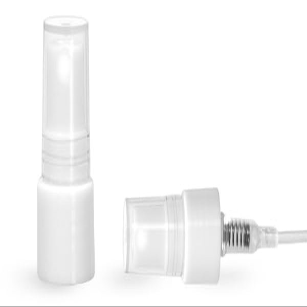 12 mm, 13 mm Tube Mist Sprayer, White PP Smooth Fine Mist Sprayers w/Clear Styrene Hoods