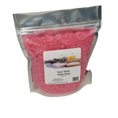 Bath Salts | 1lb Bag (16oz.) | Choose Your Scent | Epsom Salt | Sea Salt| Bathing | Body Care | Beauty | Relaxation | Spa | Pedicure | Manicure | Soak (Love Spell)