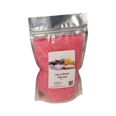Bath Salts | 1lb Bag (16oz.) | Choose Your Scent | Epsom Salt | Sea Salt| Bathing | Body Care | Beauty | Relaxation | Spa | Pedicure | Manicure | Soak (Cherry Almond)