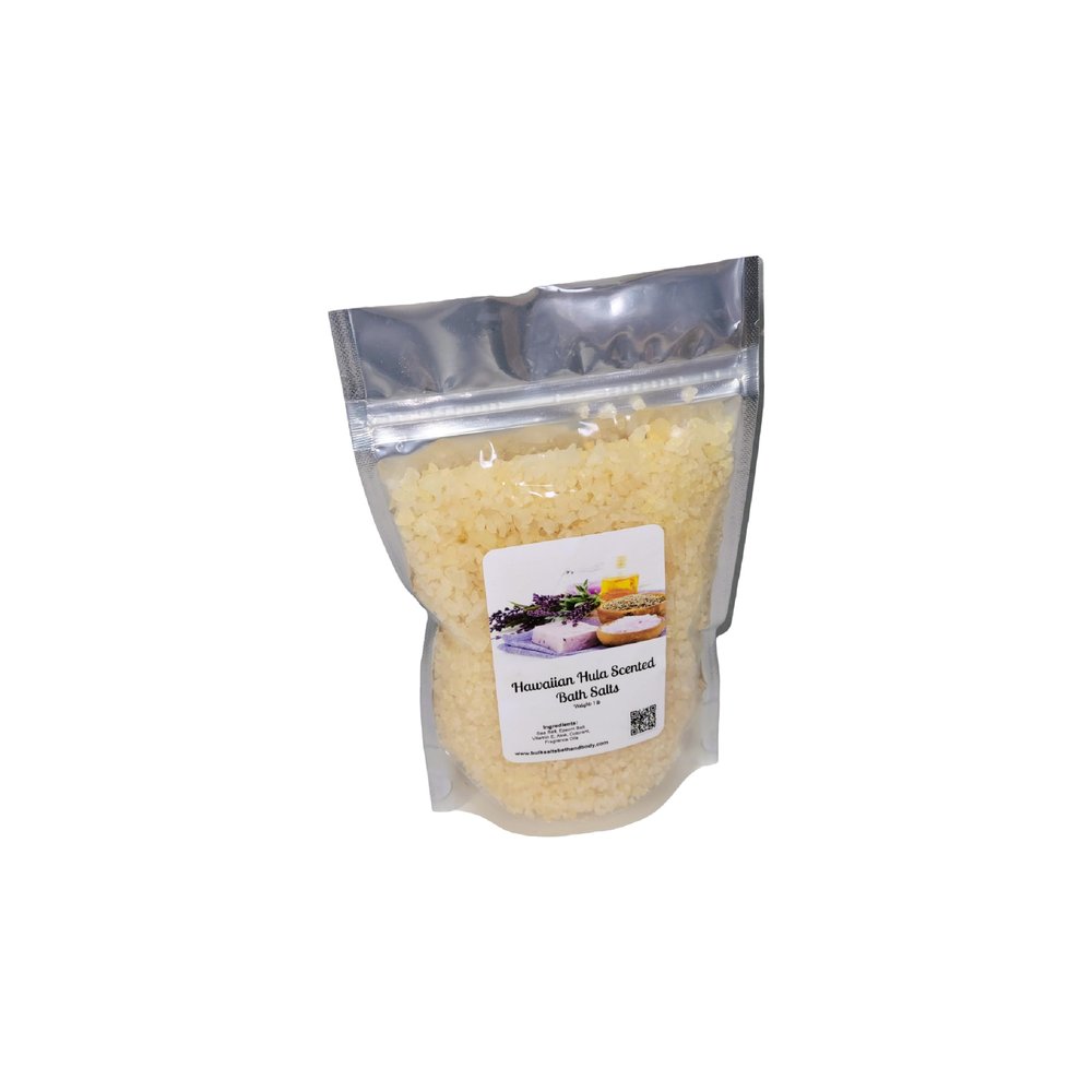 Bath Salts | 1lb Bag (16oz.) | Choose Your Scent | Epsom Salt | Sea Salt| Bathing | Body Care | Beauty | Relaxation | Spa | Pedicure | Manicure | Soak (Hawaiian Hula)