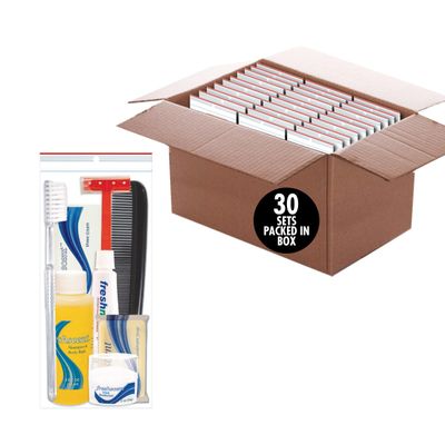 Convenience Kits International Standard 9 pc Hygiene & Toiletries Kit - 30 Kits Bulk