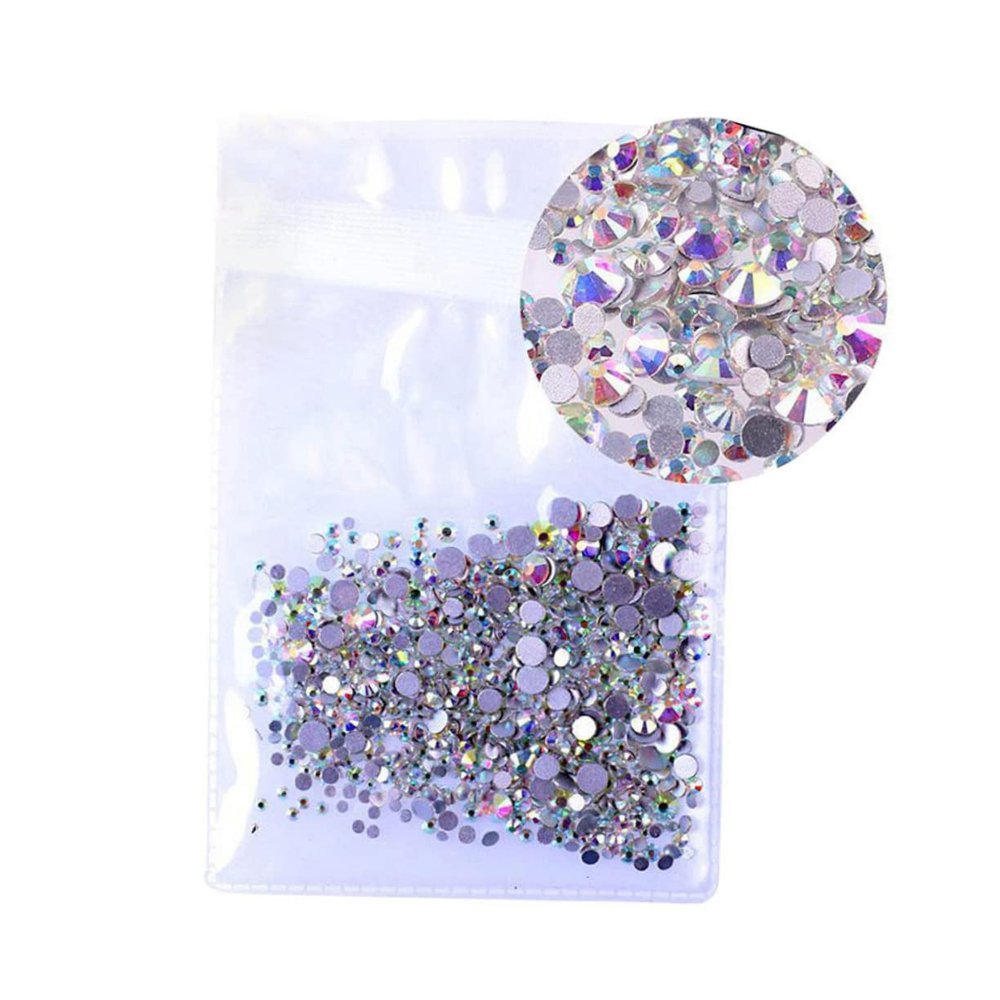 Healeved 1440pcs Crystal Ab Flatback Nail Rhinestones for Nail Art Decoration Mixed Colors for DIY Designs and Crafting Multi-Purpose Use for Home Decor Cell Phone Cases Art
