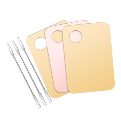 Didiseaon 3sets Comprehensive Palette Makeup Mixing Tray Spatulas for Foundation and Pigment Blending