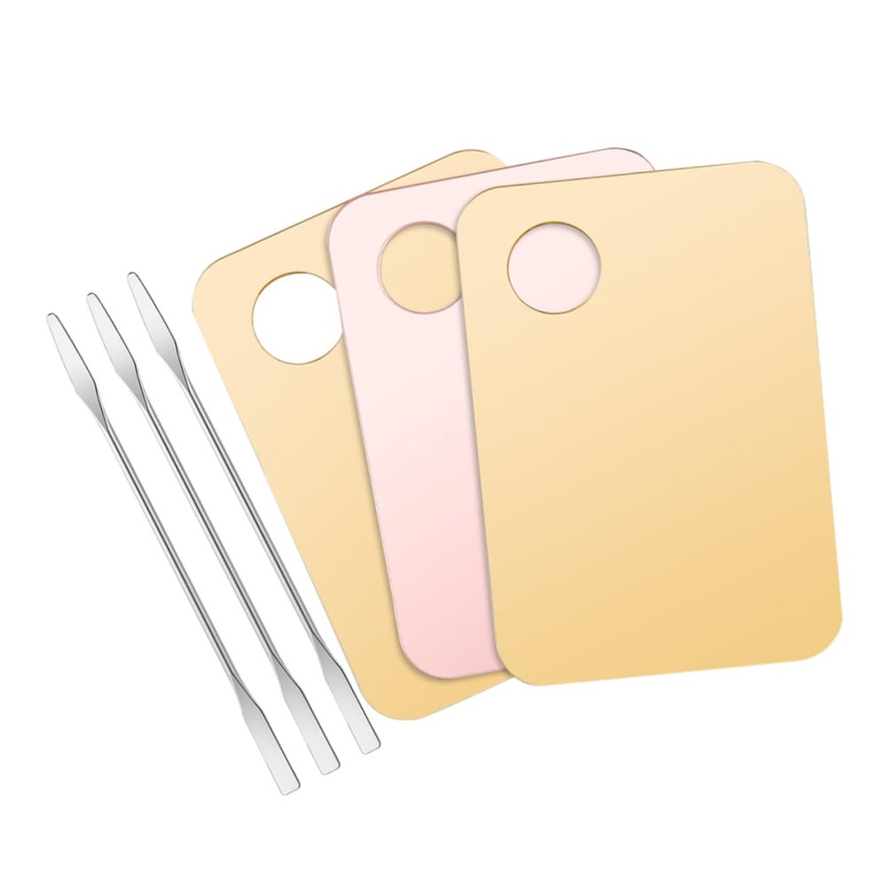 Didiseaon 3sets Comprehensive Palette Makeup Mixing Tray Spatulas for Foundation and Pigment Blending