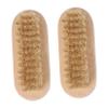 Healeved 2pcs Two-sided Natural Boar Bristle Nail Brush Wooden Manicure and Pedicure Tools for Cleaning under Fingernails and Toes for Home Office and Garden Use view 1