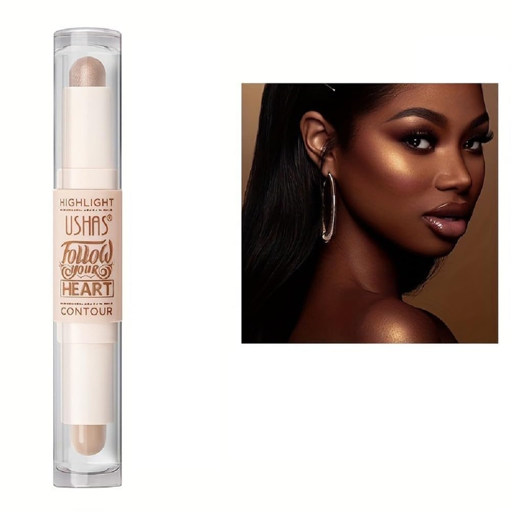 Generic USHAS 2-in-1 Highlighter and Concealer Stick, Natural Shimmer Powder Highlighter (3, 1)