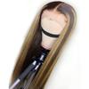 180 Density Highlight Straight Glueless Wig Human Hair Ready To Wear And Go 13X4 Hd Lace Frontal Honey Blond Highlight Ombre Straight Brazilian Human Hair Wigs with Invisible Bleached Knots 20" view 3