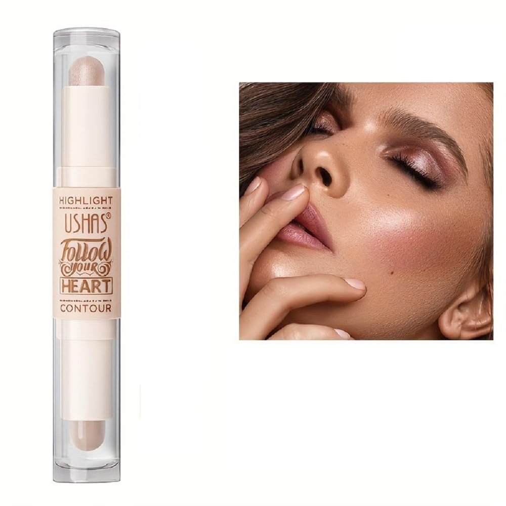 NinthAvenue Basics USHAS 2-in-1 Highlighter and Concealer Stick, Natural Shimmer Powder Highlighter (1, 1)