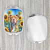 Caroline's Treasures Pit Bull Terrier in Sunflowers Compact Mirror Decorative Travel Makeup Mirror for Women Girls Gifts Pocket Makeup Mirror Folding Handheld view 4